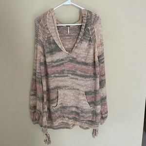 Free People Knit Hooded Sweater